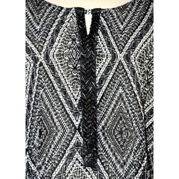 Catherines Black Accordion Beaded Short Sleeve Tunic Blouse Top Plus Size 3X 26W - Picture 3 of 10